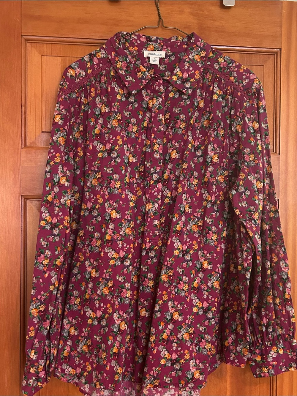 Sundance Burgundy Floral Button-Down Shirt